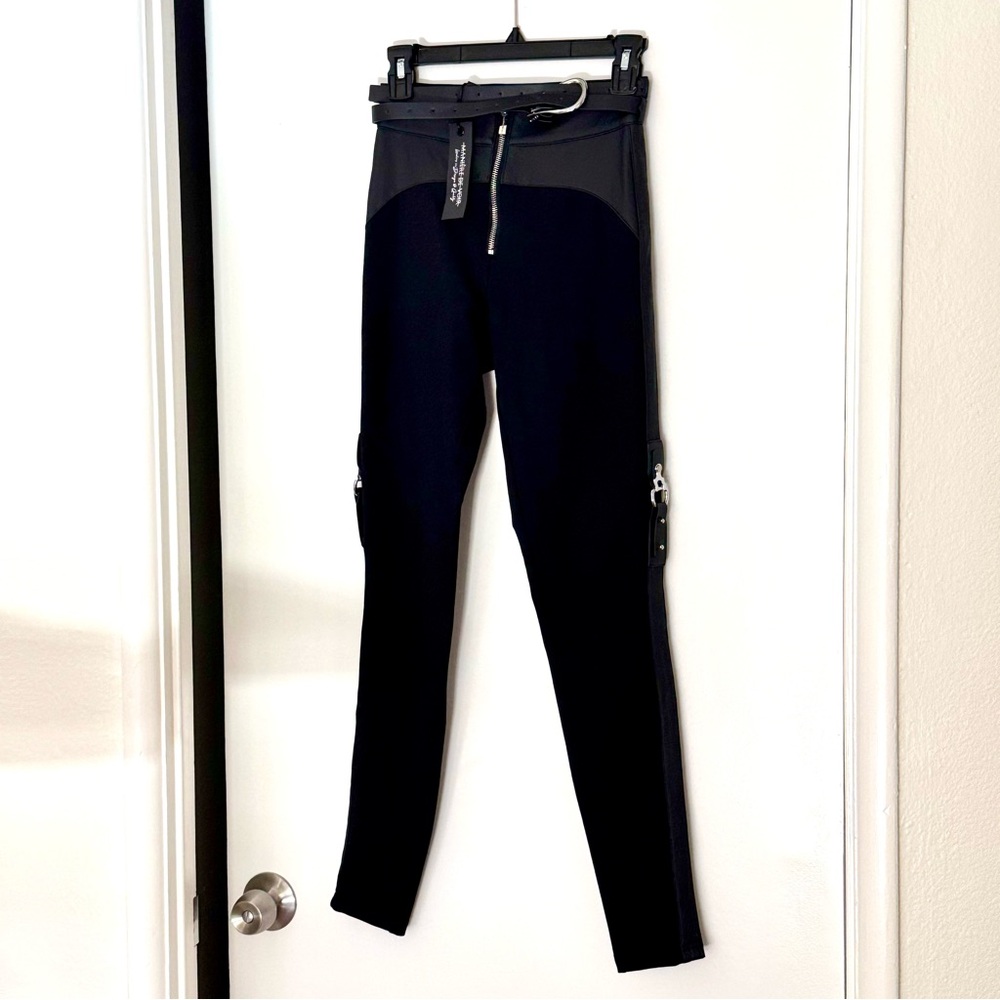 Maniere de Voir Black Utility Buckle pants